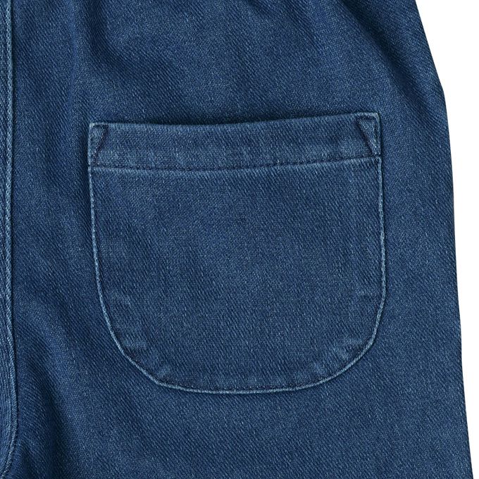 akachan honpo - 10分褲-口袋荷葉邊-深藍色