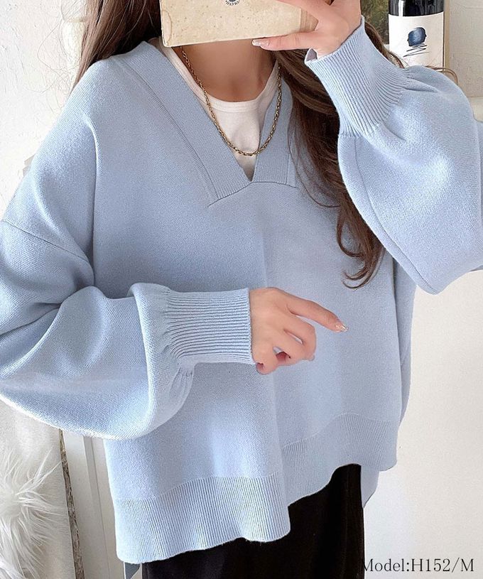 日本 Classical Elf - 俐落深V都會感柔軟針織上衣-粉紅