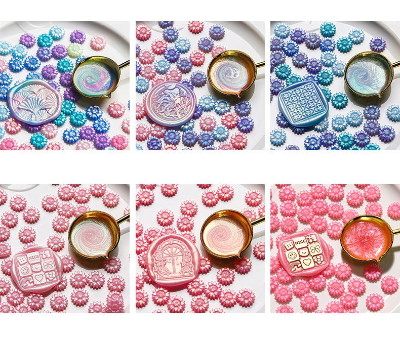 向日葵極光火漆章蠟粒-亮粉