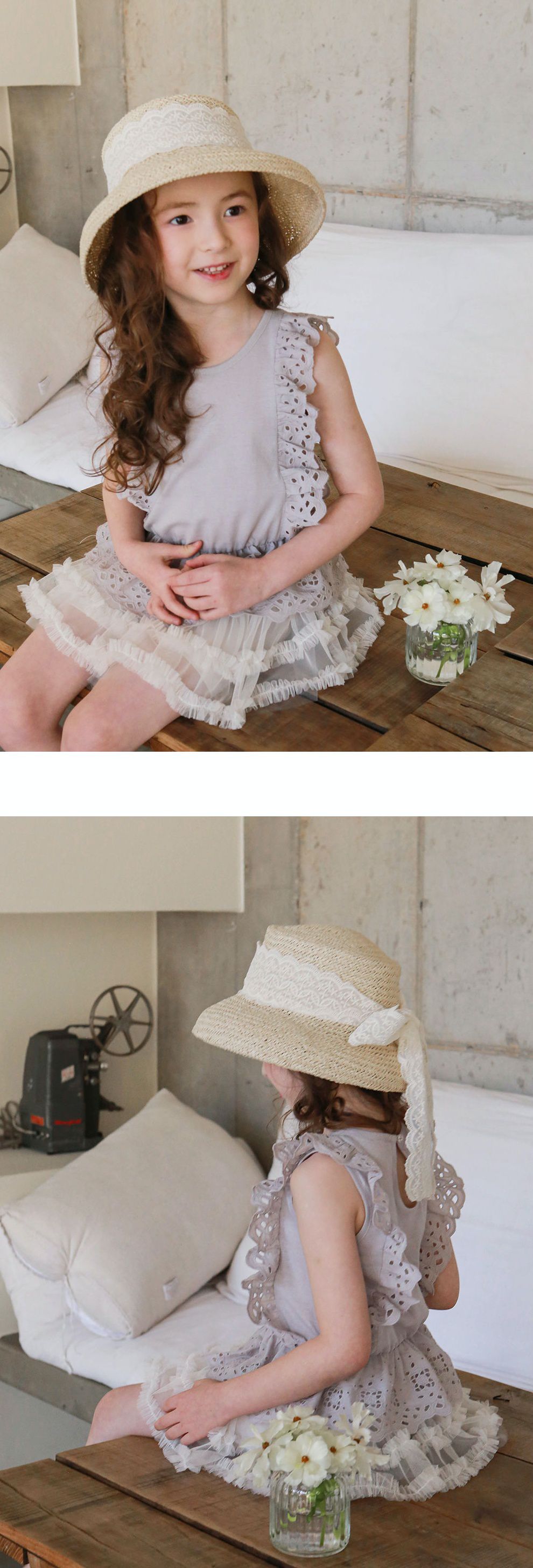 韓國 PuellaFLO - 細網紗蛋糕褲裙-象牙白