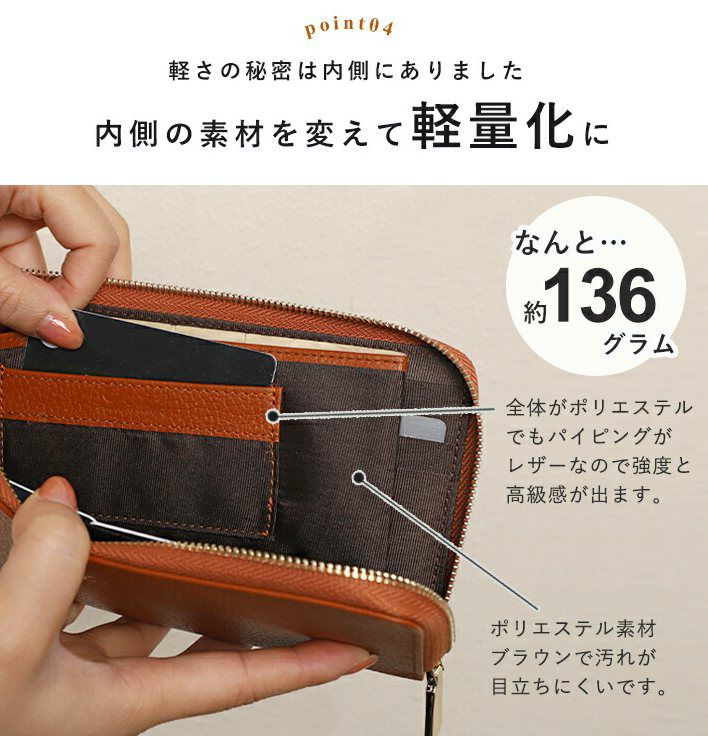 日本 LIZDAYS - 真皮輕薄L型長夾/錢包-焦糖橘 (20x10x2cm)