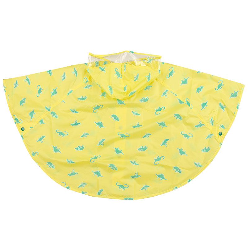 akachan honpo - 短斗篷式雨衣-恐龍-黃色 (80~95cm)