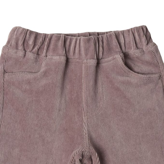 akachan honpo - 10分燈心絨褲-膝蓋圖案-灰色