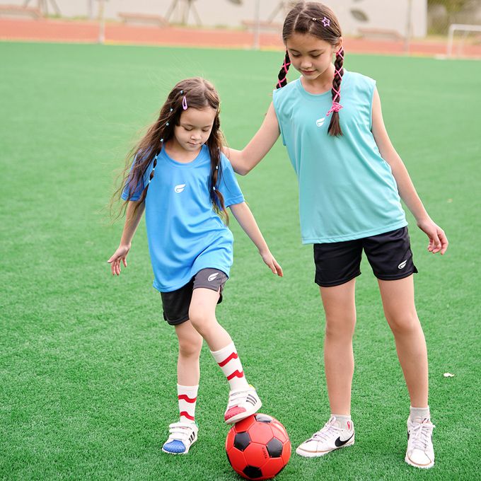 GIAT - 兒童盾形排汗短褲-深藍