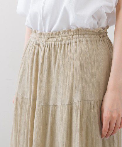 日本 Bou Jeloud - 細緻楊柳層次飄逸長裙-橄欖綠