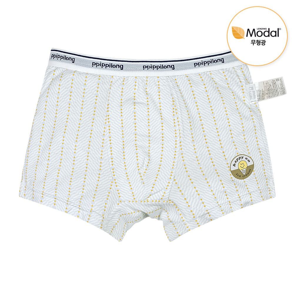 莫代爾親膚絲滑四角褲(男寶)-笑臉冰淇淋-淺灰藍