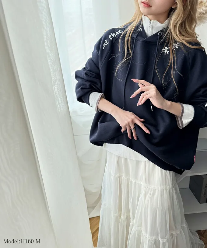 日本 Classical Elf - Java 刺繡logo寬鬆版型帽T-海軍藍