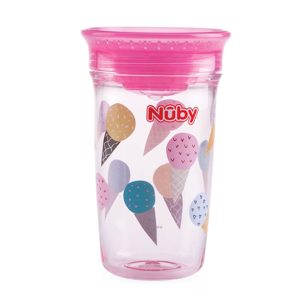 Nuby - 晶透360度喝水杯(12M+)-粉冰淇淋-300ml