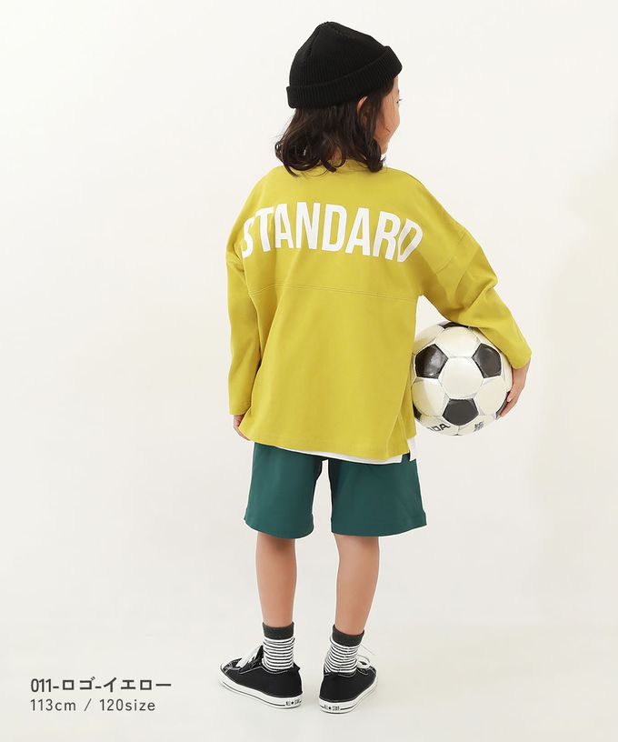 日本 devirock - 100%棉 背後英文標語長袖上衣-深灰紫