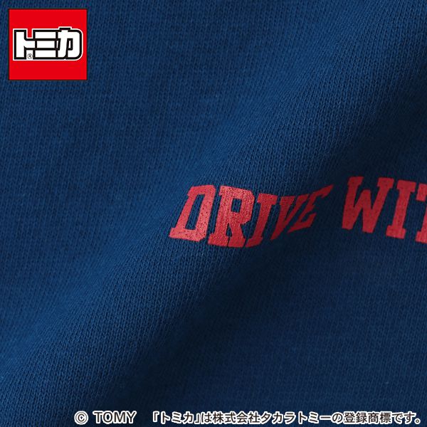 日本 petit main - TOMICA聯名 印花短袖上衣-警車-海軍藍