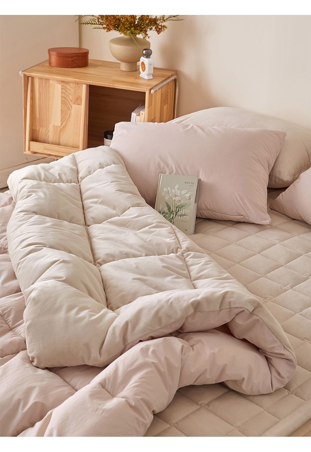 韓國 Maatila - 可水洗刷毛高密度60支棉棉被-草莓拿鐵