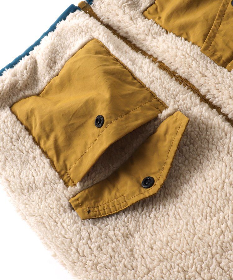 日本 BREEZE - [雙面穿]絨毛鋪棉繽紛保暖外套-黑系&迷彩