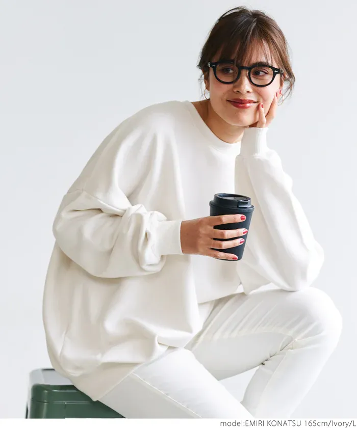 日本 COCA - 舒適內磨毛萬能大學T-素色-淺灰