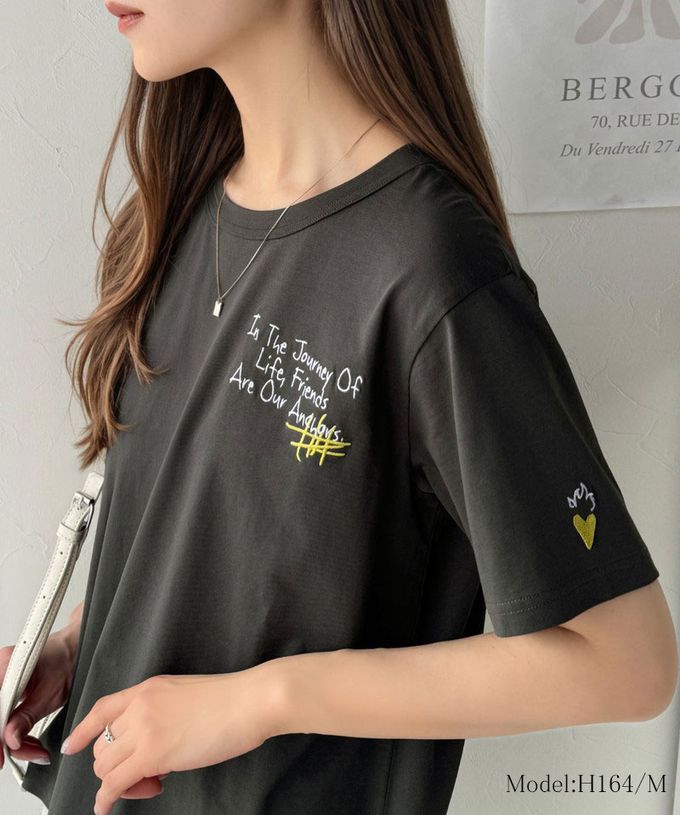 日本 Classical Elf - 有機棉 英文塗鴉風短袖上衣-黑白條紋