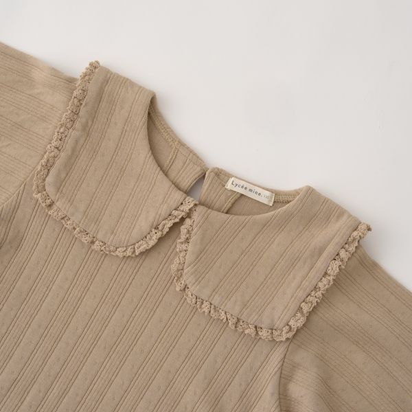 日本 Lycee mine - 甜美水手方領羅紋長袖上衣-薄荷