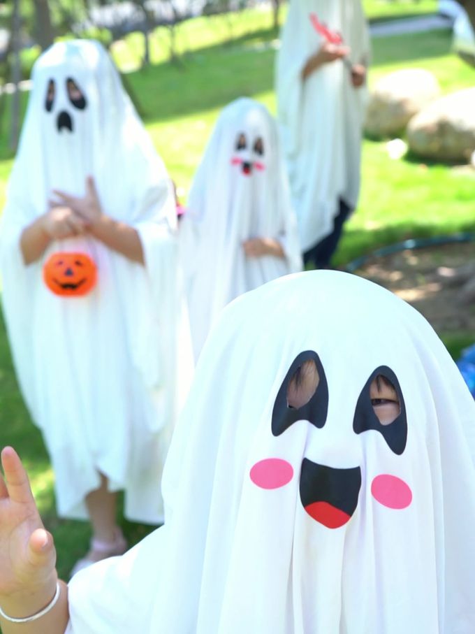 鬼魂造型斗篷(親子款)-哭臉鬼魂-白色-萬聖節裝扮