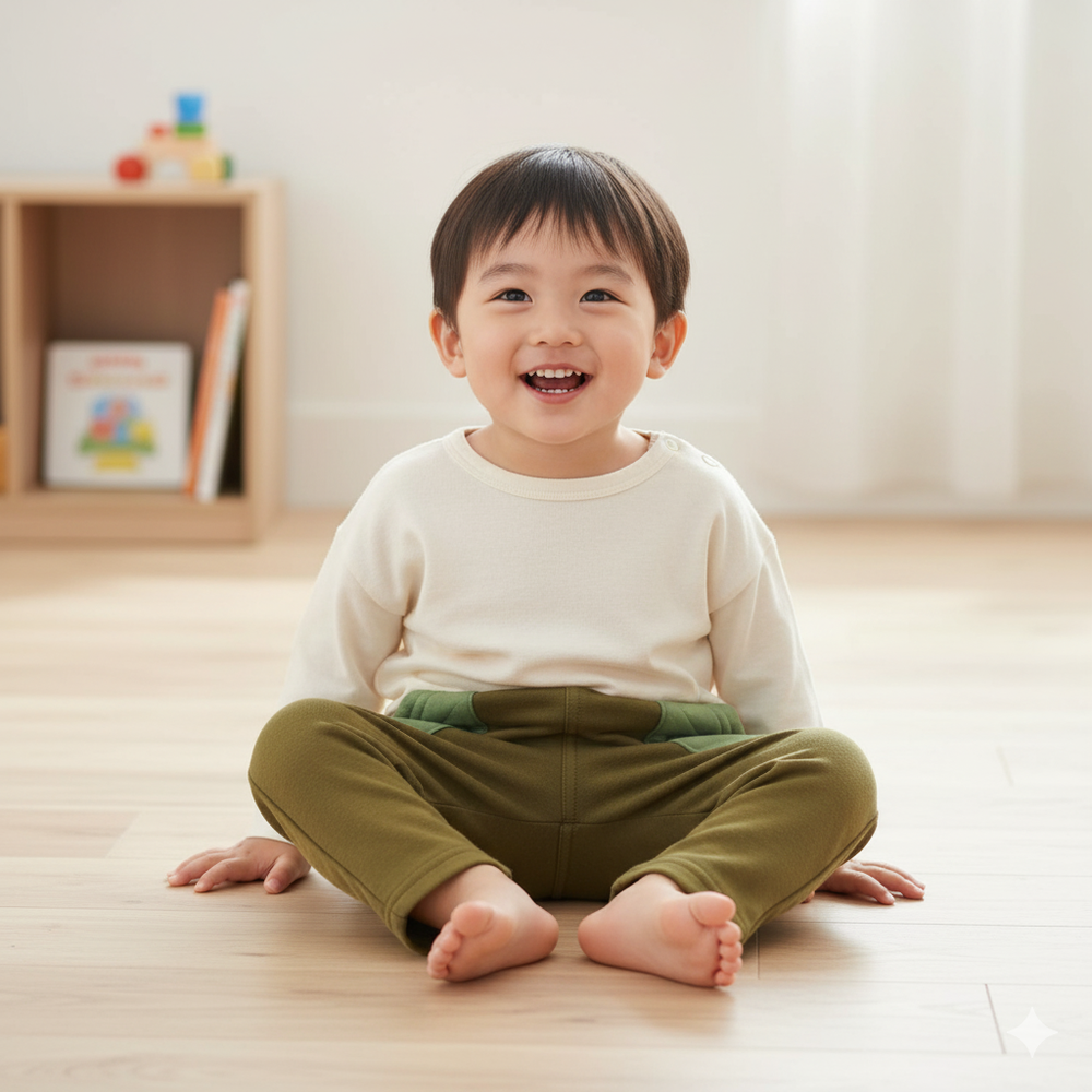 內裡刷毛褲-軍綠色