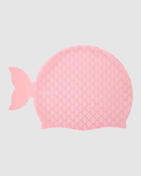 澳洲Sunnylife - 兒童矽膠泳帽-粉美人魚 (3-9歲)-27 x 0.5 x 15 公分
