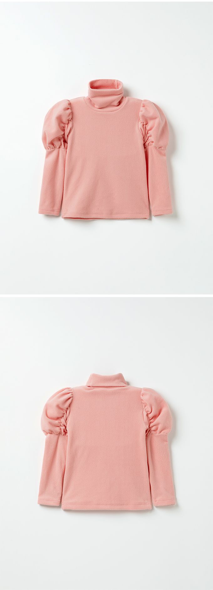 韓國 OZKIZ - 公主泡泡袖中領搖粒絨上衣-黃