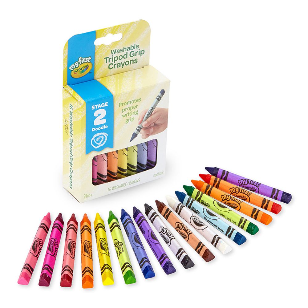 Crayola繪兒樂 - 幼兒可水洗三角筆桿蠟筆16色