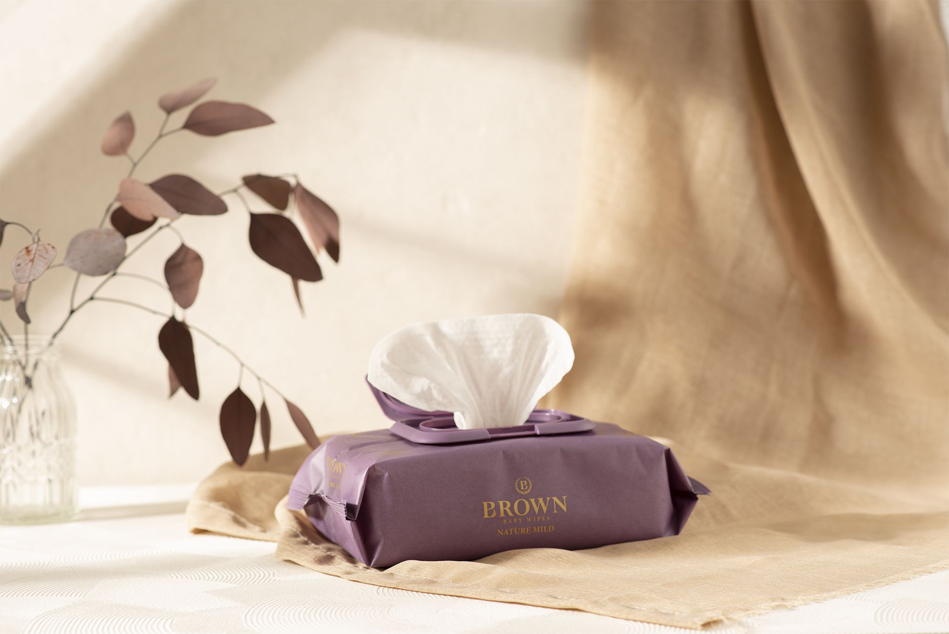 韓國BROWN - NATURE MILD 濕紙巾-薰衣草20抽(含蓋)*12包