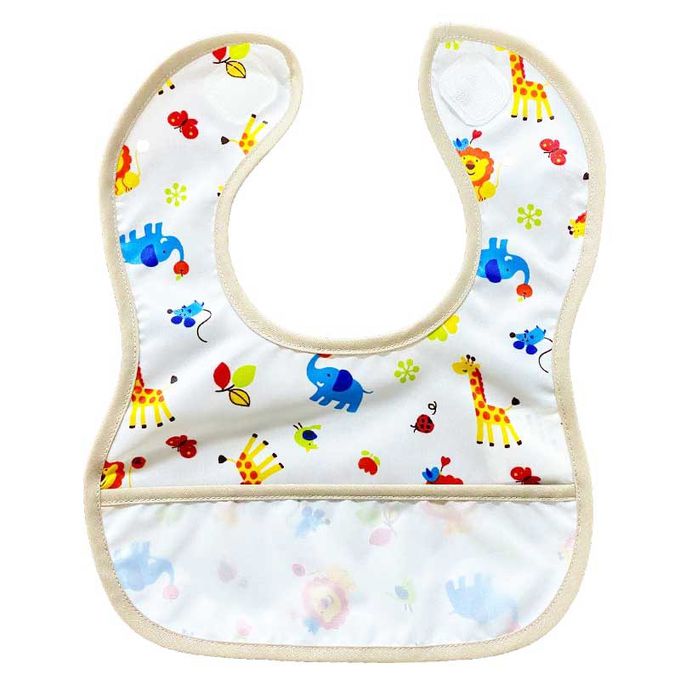 akachan honpo - 從胸口接住！短版用餐圍兜-淺卡其色 (70~90cm)