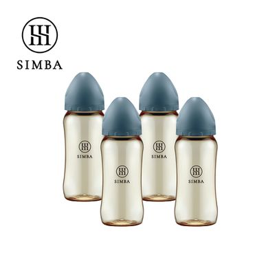 Simba 小獅王辛巴 - 蘊蜜鉑金PPSU寬口防脹氣奶瓶4支組(360ml)-波藍