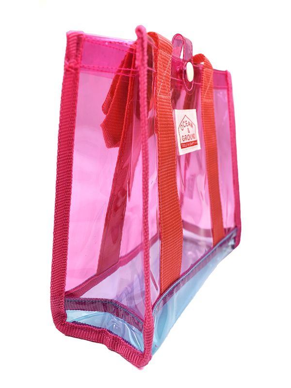 日本 OCEAN&GROUND - 透明PVC防水手提袋-深灰 (20x23x9cm)