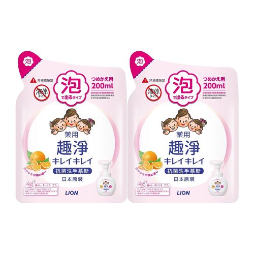 趣淨抗菌洗手慕斯組合 2補充包柑橘(200mlx2)