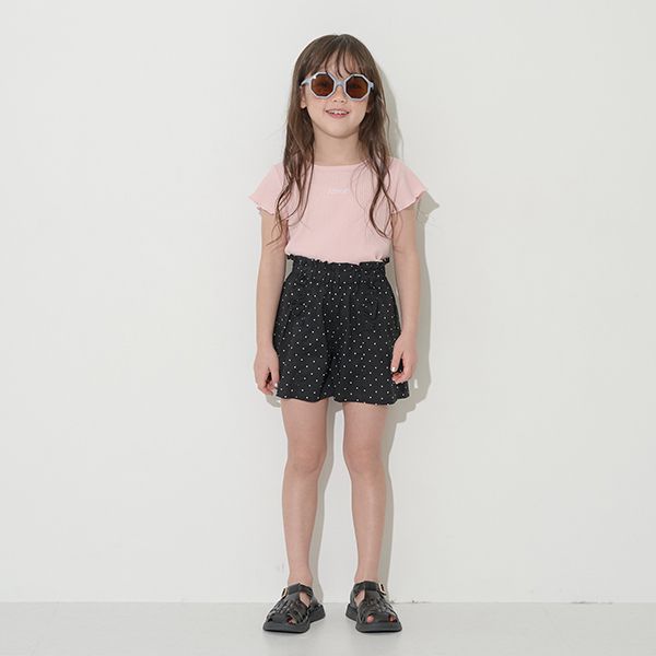 日本 Lycee mine - 迷你刺繡羅紋捲邊時尚短上衣-奶油黃