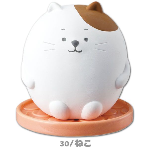 日本 DECOLE - 療癒環保除濕除臭擺飾(可重複使用)-圓滾滾 貓貓