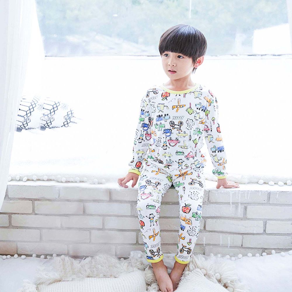 ZIHOU - 兒童秋季純棉居家服-交通工具