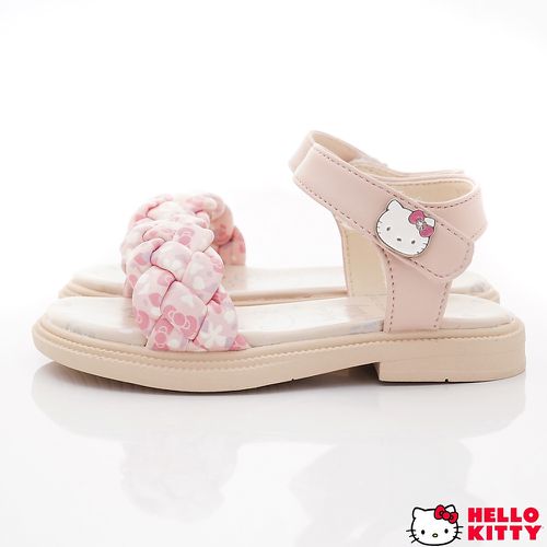 HELLO KITTY-編織設計休閒涼鞋-823604粉(中小童段)-涼鞋-粉