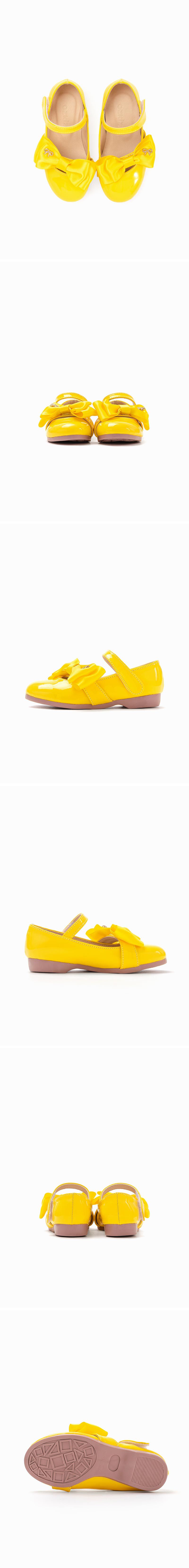 韓國 OZKIZ - 斜邊蝴蝶結漆皮皮鞋