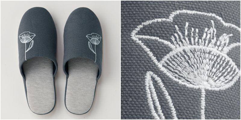 日本千趣會 - 可機洗 刺繡典雅室內拖-果實-米