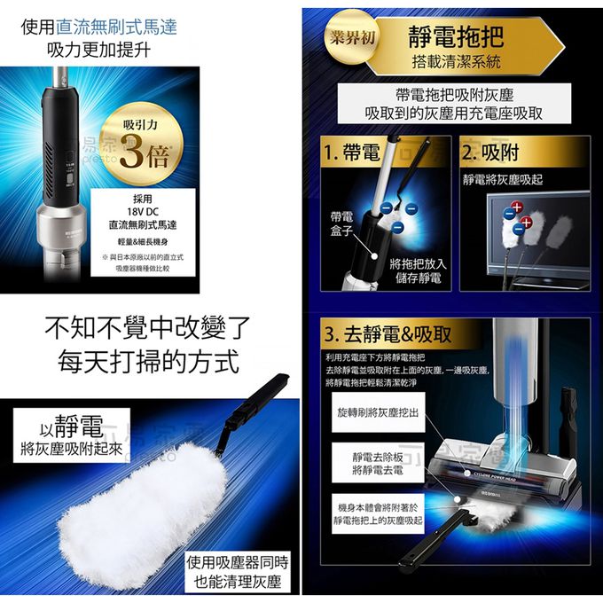 日本 IRIS OHYAMA - 3倍氣旋智能無線吸塵器-獨家加贈靜電刷*1-金屬銀-IC-SLDCP5-S