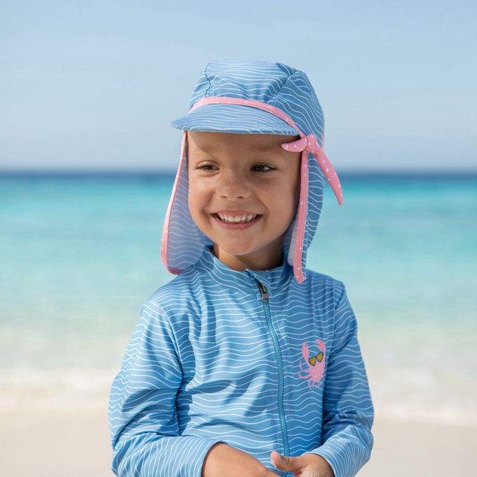 德國Playshoes - 抗UV防曬水陸兩用遮頸帽-螃蟹