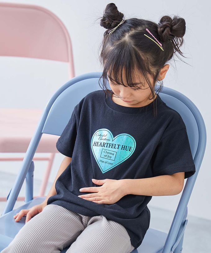 日本 devirock - 100%棉 閃亮金屬印花短袖上衣-炫藍方塊-黑