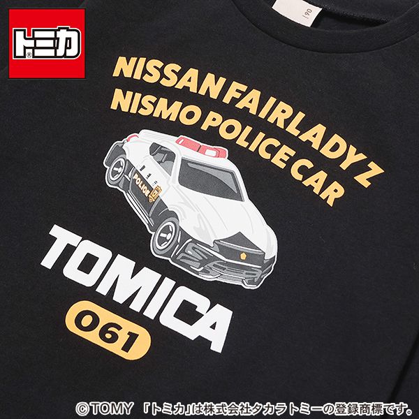 日本 petit main - TOMICA聯名薄長袖上衣-警車-黑