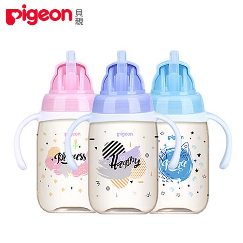 貝親 Pigeon - 雙把手PPSU彩繪訓練吸管杯-3色【 330ml】-330ml-星際藍/王子款 (13x6x22)