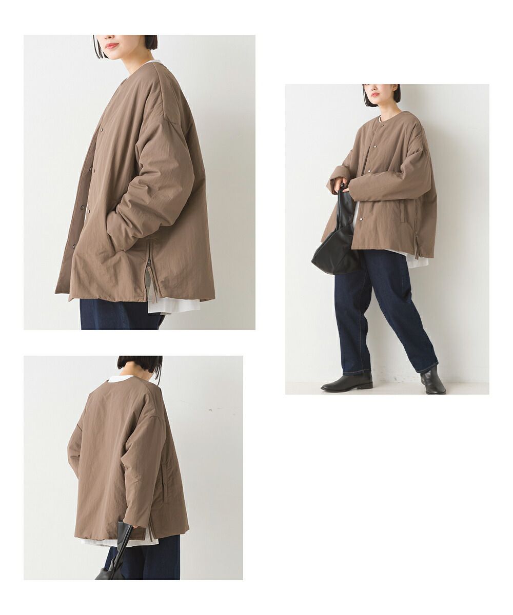 日本 OMNES - [撥水加工] 休閒百搭鋪棉外套-淺軍綠