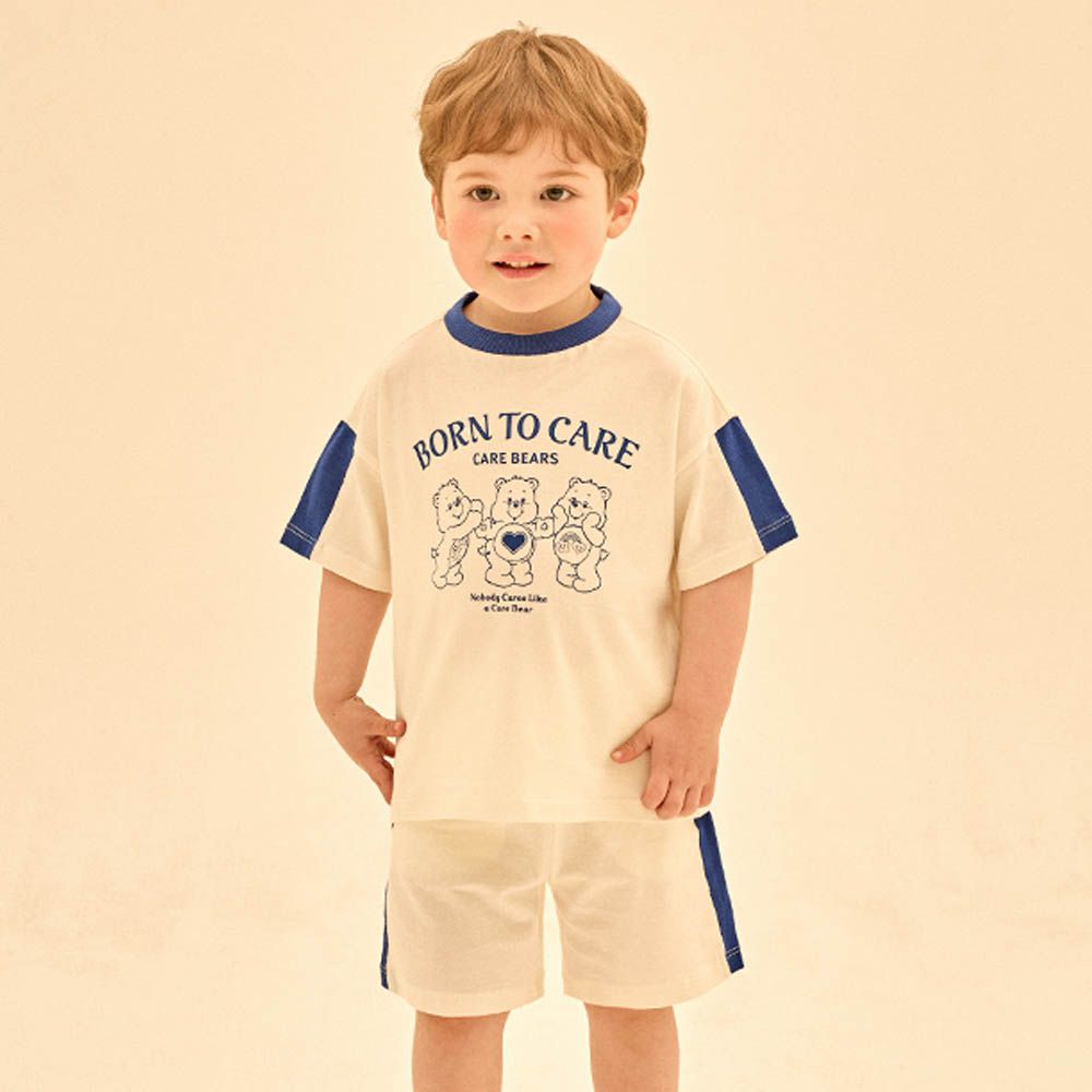 聯名款熊熊好朋友短袖套裝-象牙白