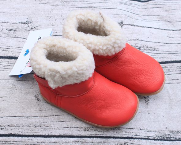 英國 shooshoos - 健康無毒真皮手工童鞋/靴子/童靴-毛邊經典紅