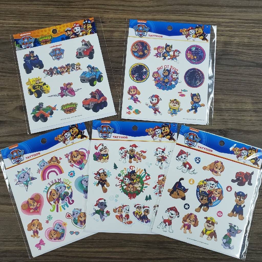 汪汪隊立大功 - 紋身貼紙5件組 (12*12 cm)