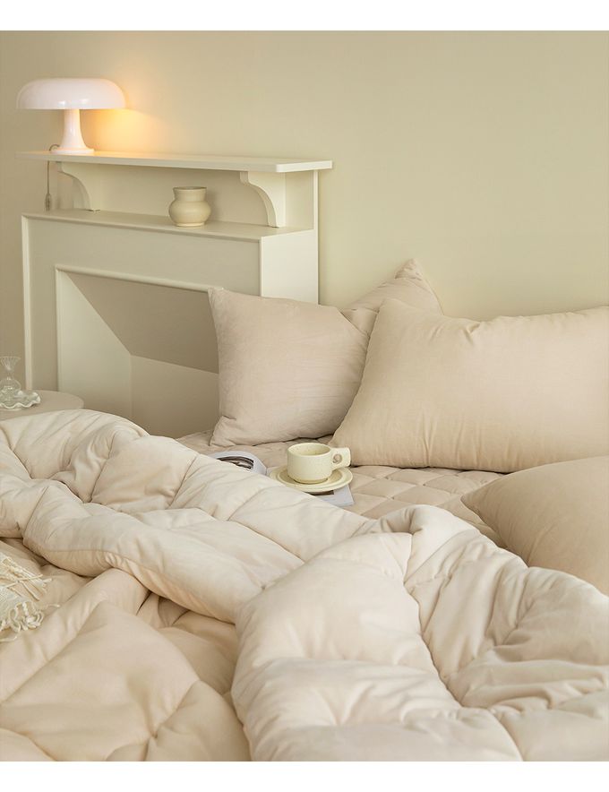 韓國 Maatila - 可水洗超細纖維桃皮感棉被(冬被)-布丁奶茶