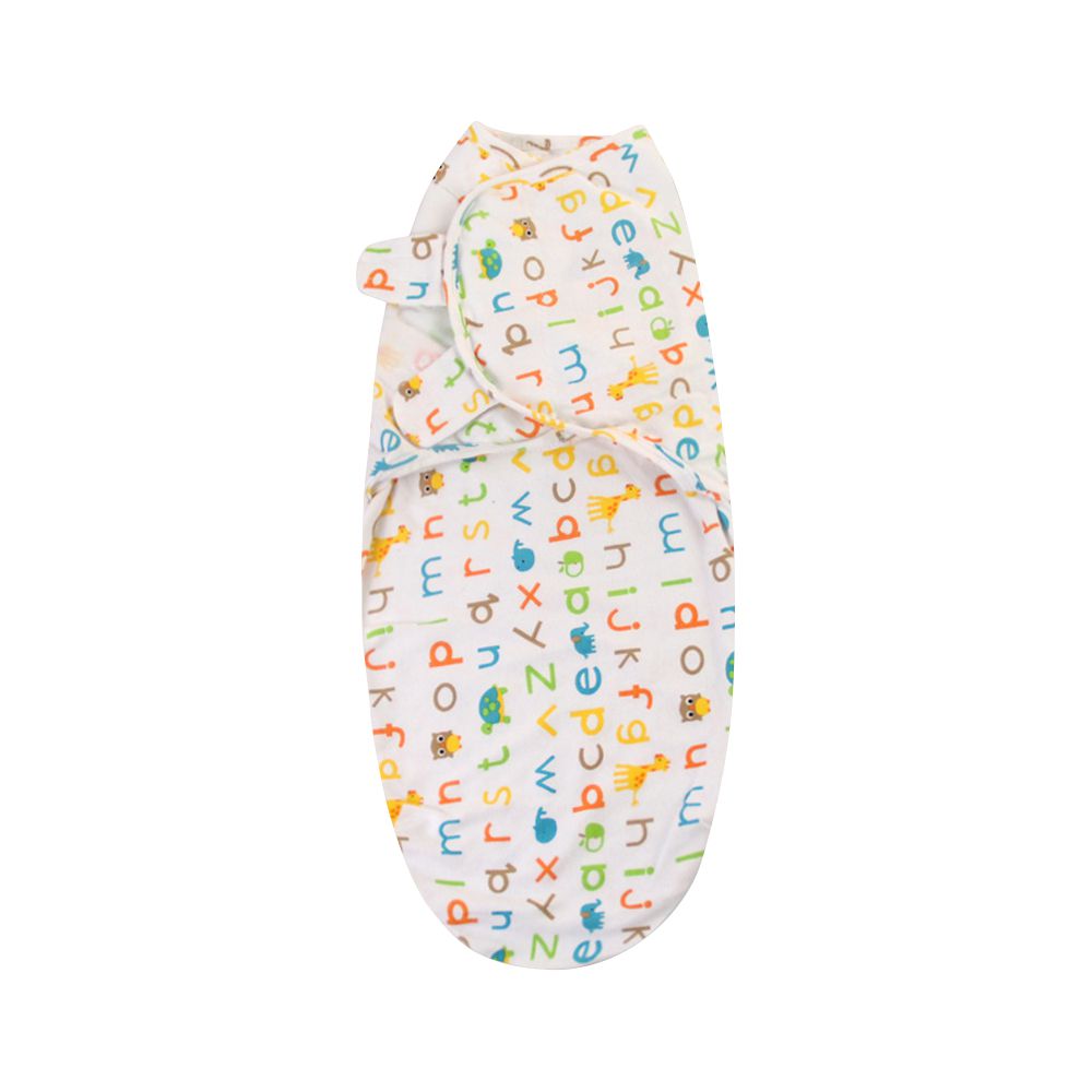 JoyNa - 嬰兒包巾 懶人包巾 可調式簡易包巾-彩色字母