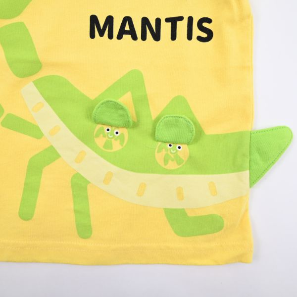 日本 Baby Room - 立體翻翻樂短袖上衣-開心螳螂-黃