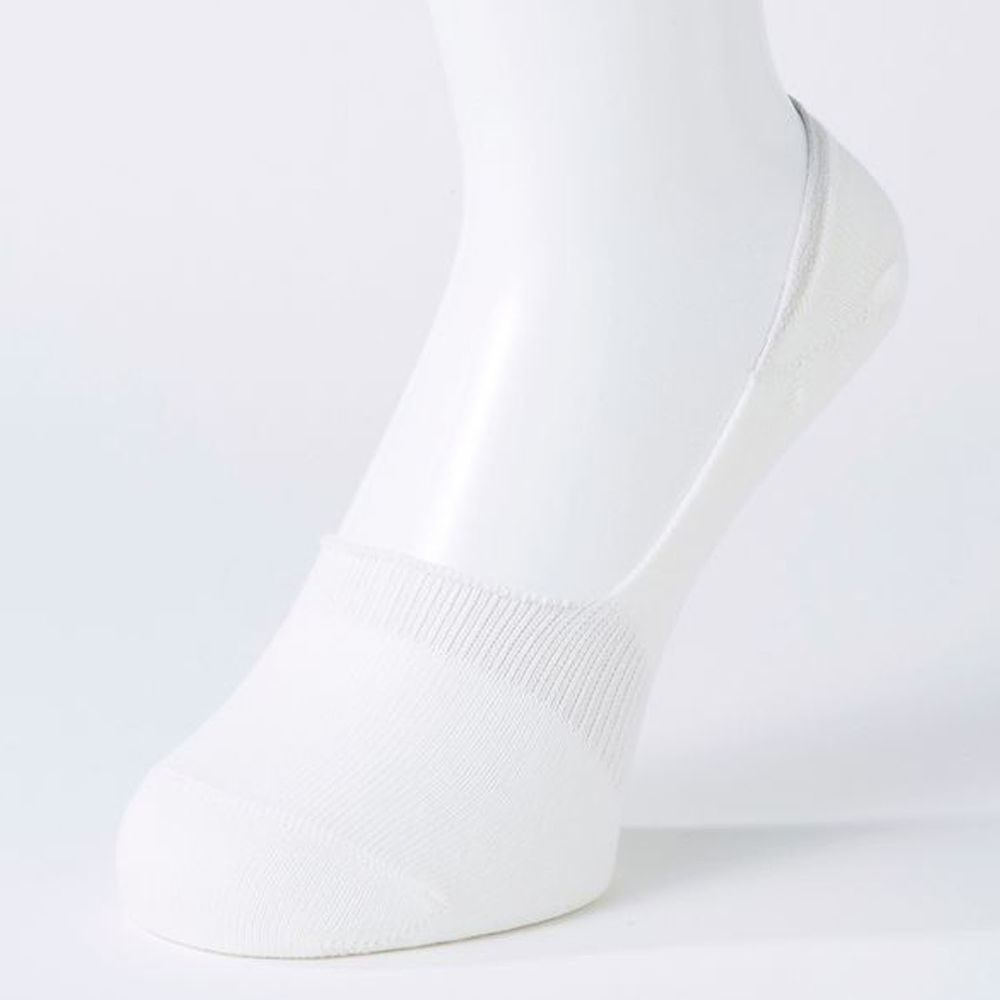 日本 okamoto - 超強專利防滑ㄈ型隱形襪(爸爸)-淺履款-白 (25-27cm)-棉混