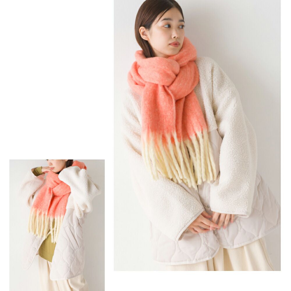 日本 OMNES - 絎縫拼接短絨鋪棉外套-象牙杏