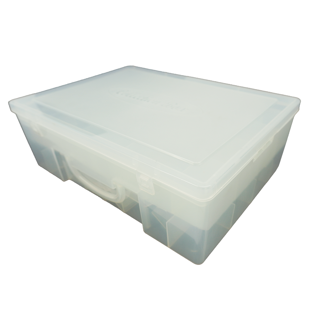 韓國 Color Story - 三層分隔拼豆收納盒(64格/透明/W34.5*L25.5*H11.5cm)